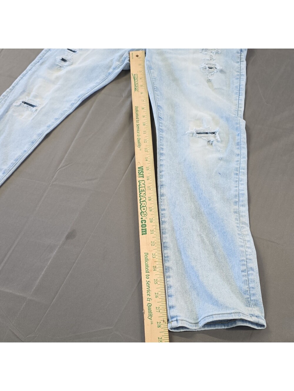American Eagle Outfitters Real Good Slim Distressed Light Wash Stretch Jeans - Picture 8 of 9